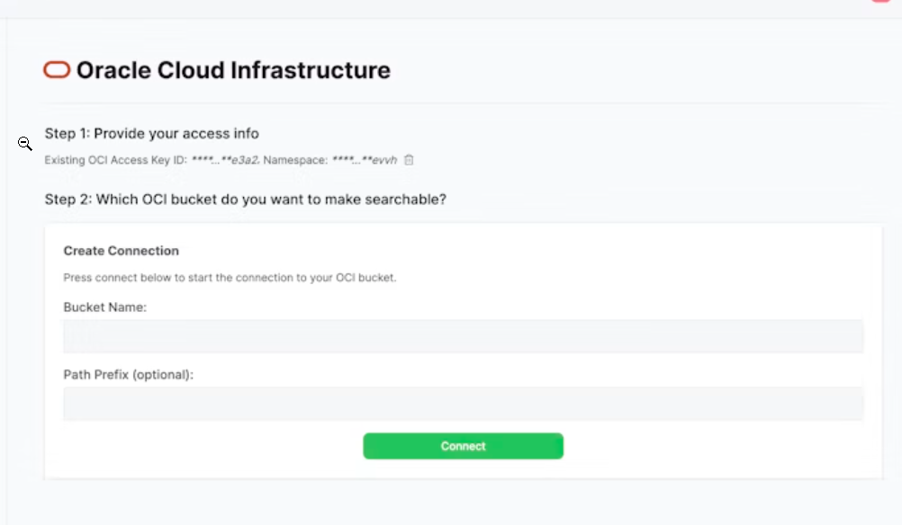 OCI bucket selection